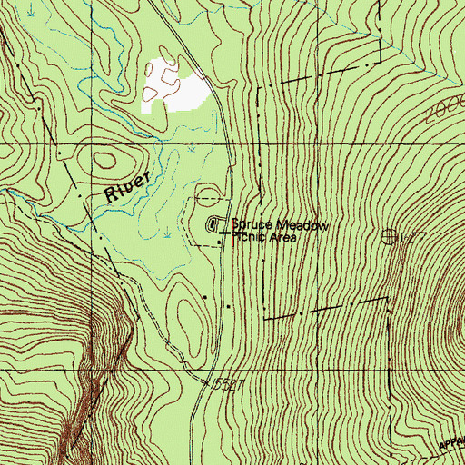 Topographic Map of Spruce Meadow Picnic Area, ME