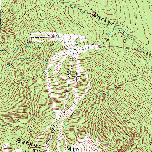 Topographic Map of Sunday River Cross Country Ski Center, ME