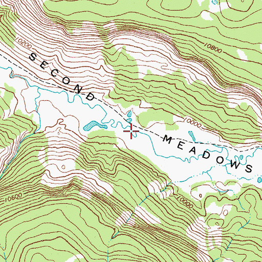Topographic Map of Second Meadows, CO