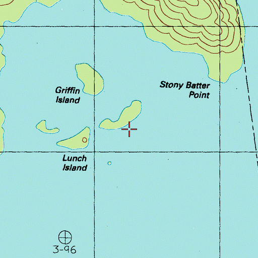 Topographic Map of Turner Island, ME