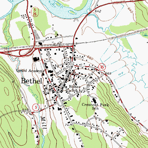 Topographic Map of United Methodist Church, ME
