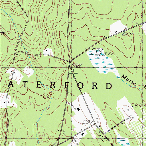 Topographic Map of Waterford Post Office, ME