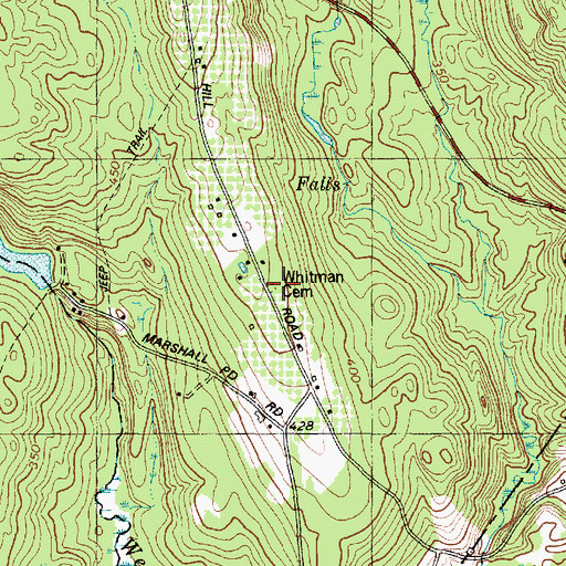 Topographic Map of Whitman Cemetery, ME