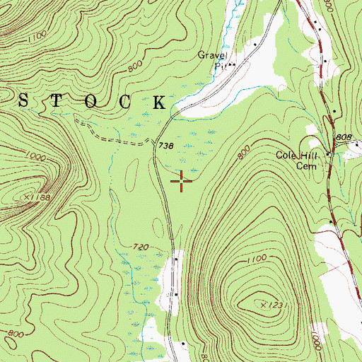 Topographic Map of Woodstock Elementary School, ME
