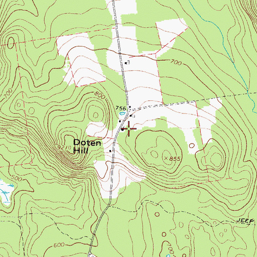 Topographic Map of Hartford Community Church, ME
