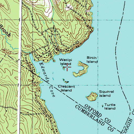 Topographic Map of Wacipi Island, ME