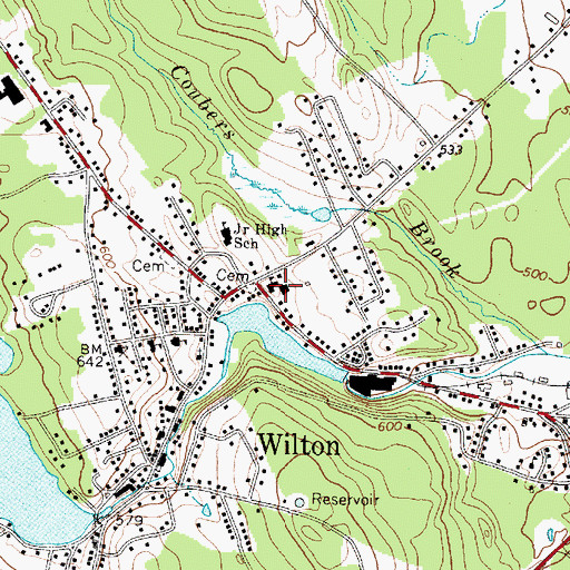 Topographic Map of Academy Hill School, ME
