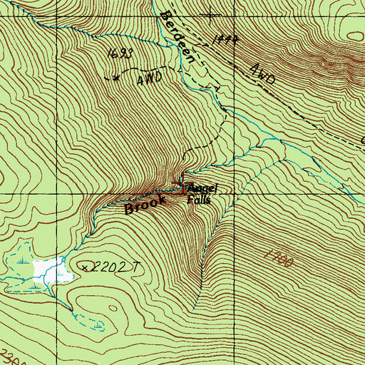 Topographic Map of Angel Falls, ME