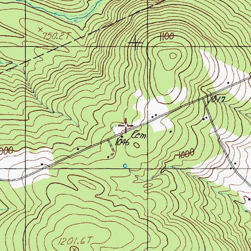 Topographic Map of Avon Cemetery, ME