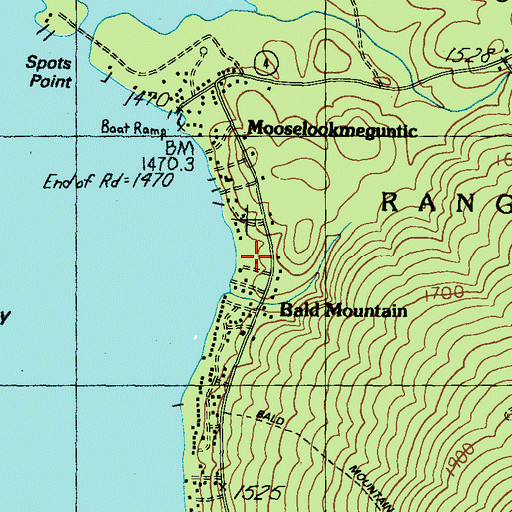 Topographic Map of Bald Mountain Camps, ME