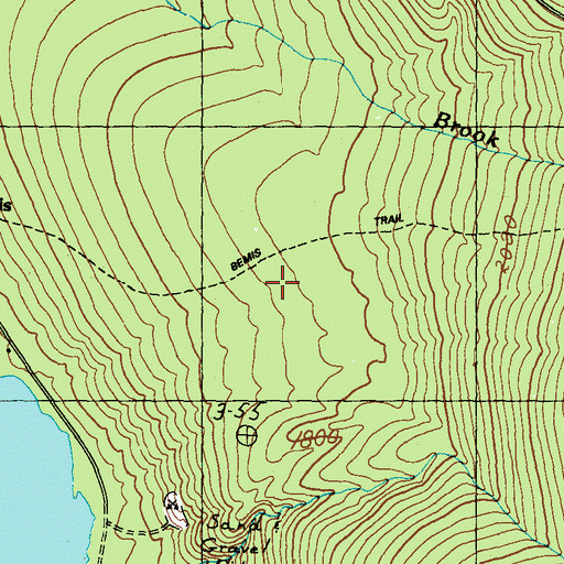 Topographic Map of Bemis Trail, ME