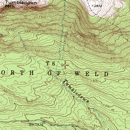 Topographic Map of Brook Trail, ME