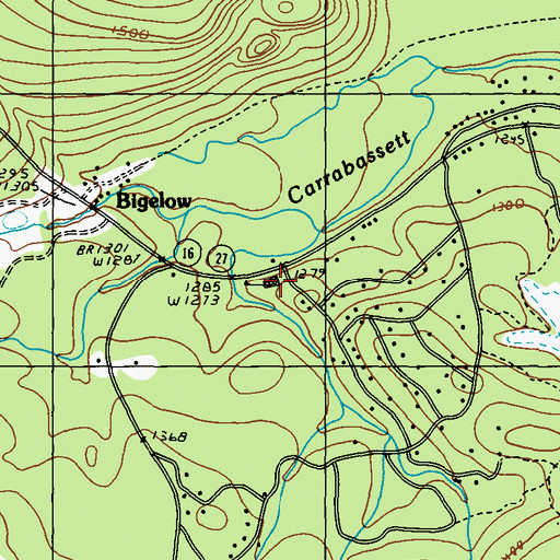 Topographic Map of Carrabassett Valley Academy, ME
