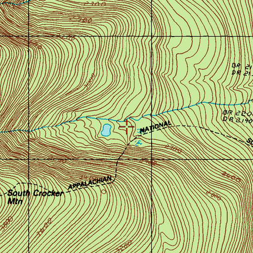 Topographic Map of Crocker Mountain Cirque Campground, ME