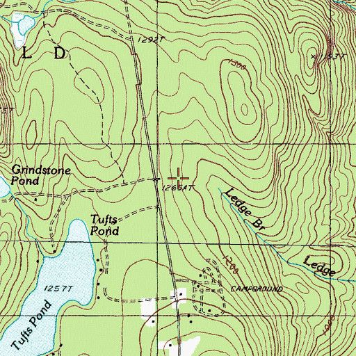Topographic Map of Deer Farm Campground, ME
