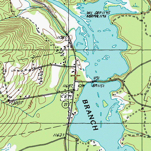 Topographic Map of Eustis Post Office, ME