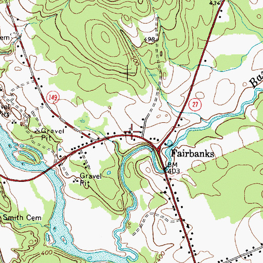 Topographic Map of Fairbanks Union Church, ME