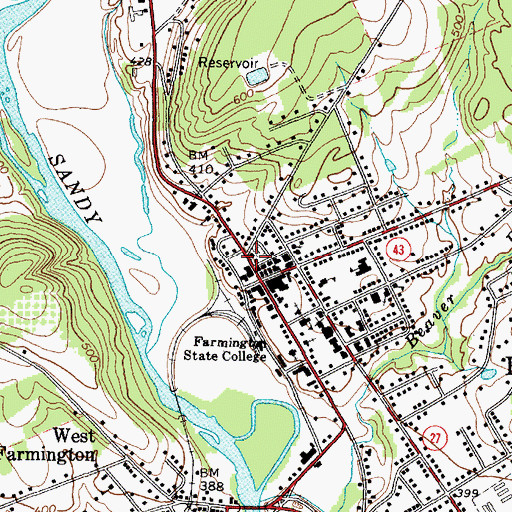 Topographic Map of Franklin County Courthouse, ME