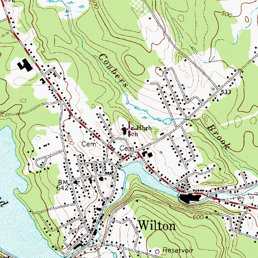 Topographic Map of Gerald Cushing School, ME