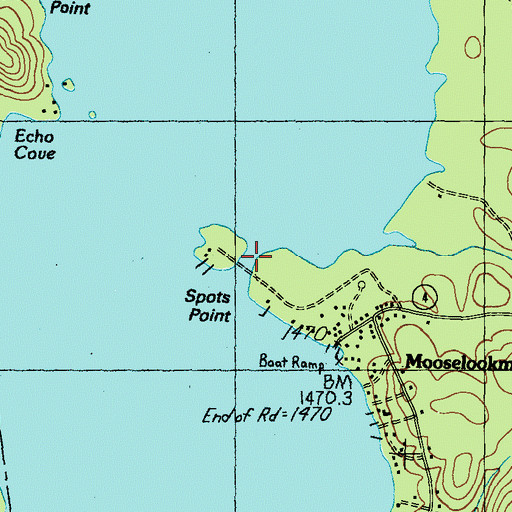 Topographic Map of Haines Landing Marina, ME