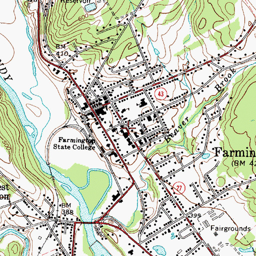 Topographic Map of Henderson Memorial Baptist Church, ME