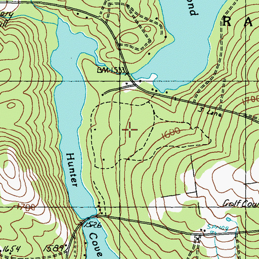 Topographic Map of Hunter Cove Wildlife Sanctuary, ME