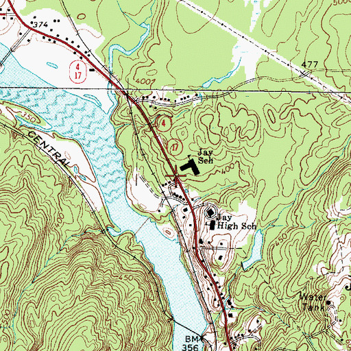 Topographic Map of Jay Post Office, ME