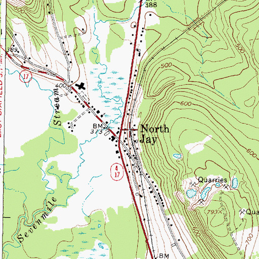 Topographic Map of Jay Niles Memorial Library, ME
