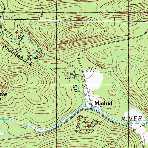 Topographic Map of Madrid Cemetery, ME