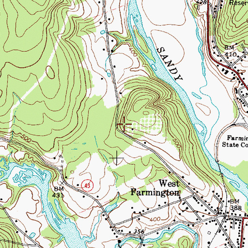 Topographic Map of Merrill Hall, ME