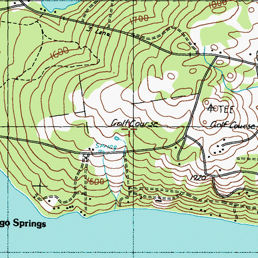 Topographic Map of Mingo Springs Golf Course, ME
