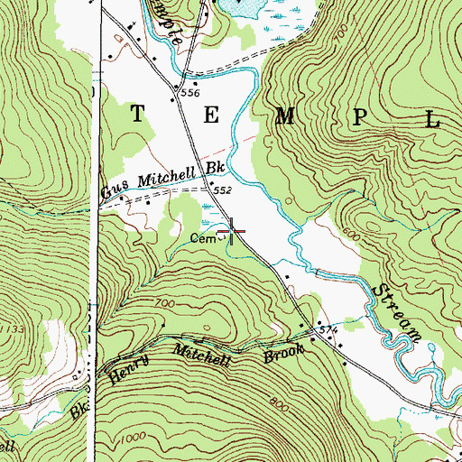 Topographic Map of Mitchell Cemetery, ME