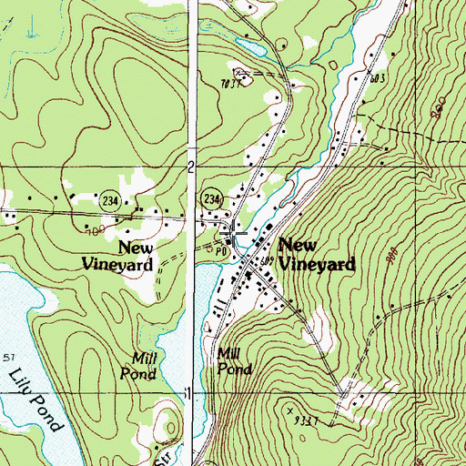 Topographic Map of New Vineyard Public Library, ME