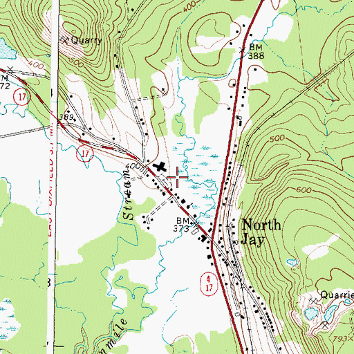 Topographic Map of North Jay Cemetery, ME