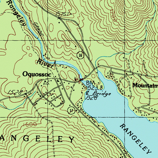 Topographic Map of Oquossoc Log Church, ME