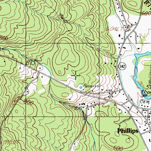 Topographic Map of Phillips Elementary School, ME