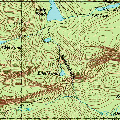 Topographic Map of Piazza Rock Trail, ME