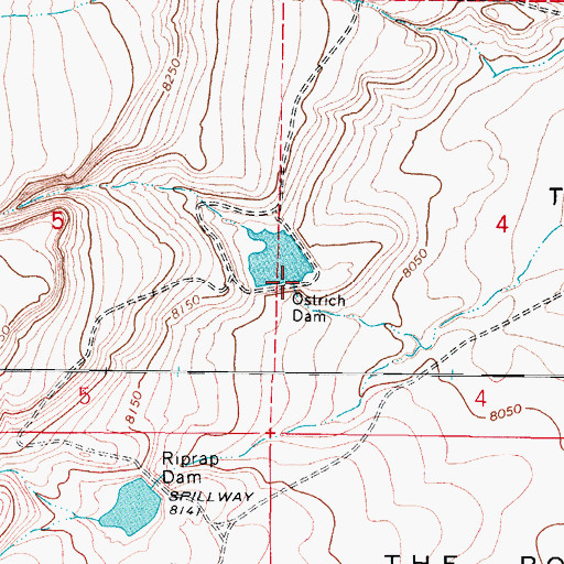 Topographic Map of Ostrich Dam, CO