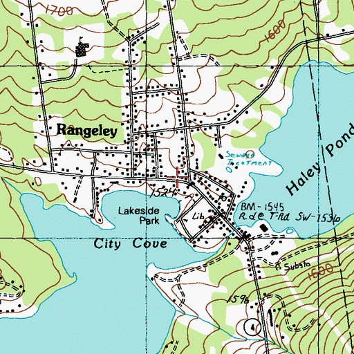 Topographic Map of Rangeley Lakes Chamber of Commerce, ME