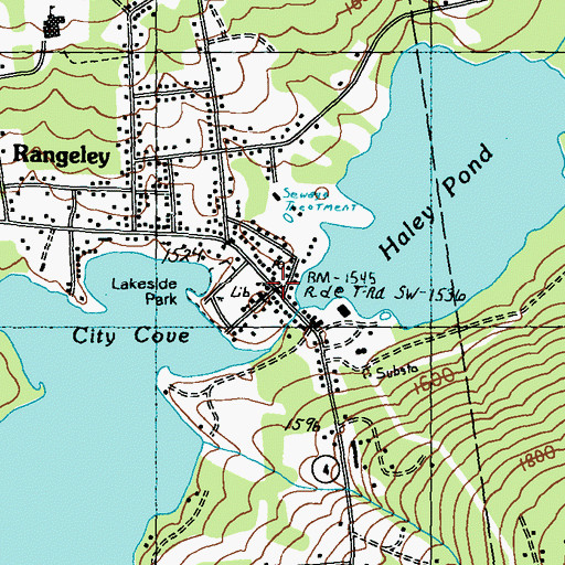 Topographic Map of Rangeley Lakes Region Historical Society, ME
