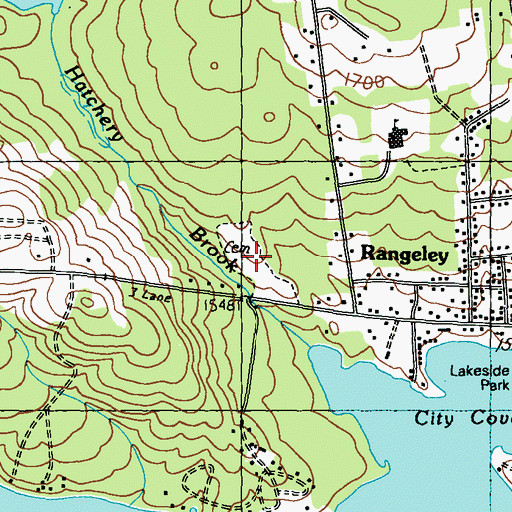 Topographic Map of Rangeley Village Cemetery, ME