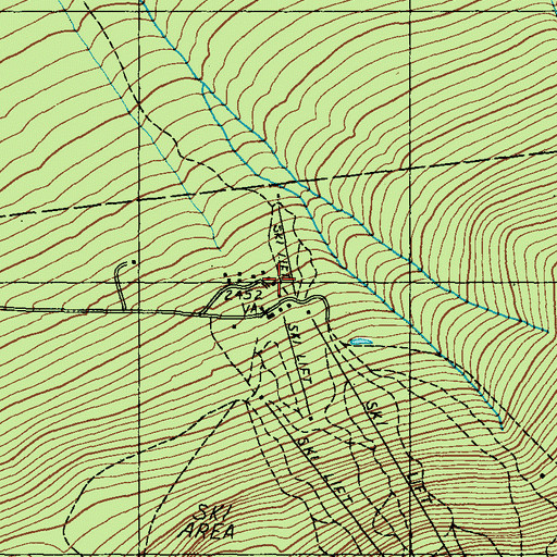 Topographic Map of Saddleback Ski Area, ME