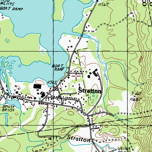 Topographic Map of Stratton School, ME