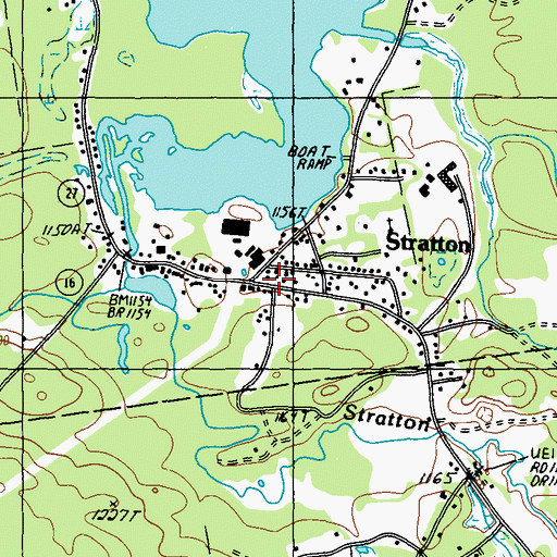 Topographic Map of Stratton Post Office, ME