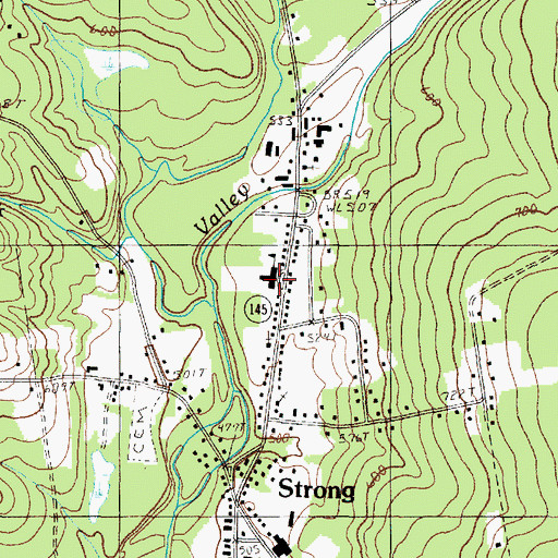 Topographic Map of Strong Elementary School, ME