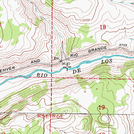 Topographic Map of Cascade Creek, CO