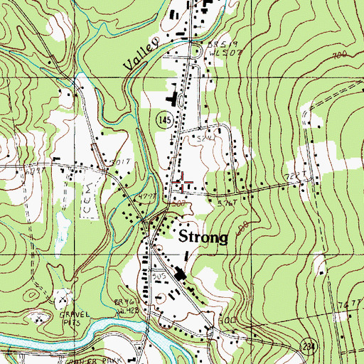 Topographic Map of Strong United Methodist Church, ME