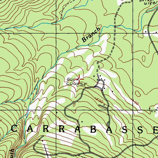 Topographic Map of Sugarloaf Golf Club, ME