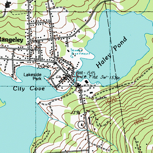 Topographic Map of Tranet Library, ME