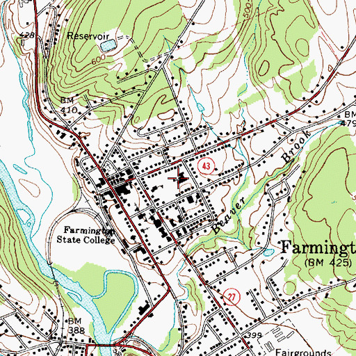 Topographic Map of W G Mallett School, ME